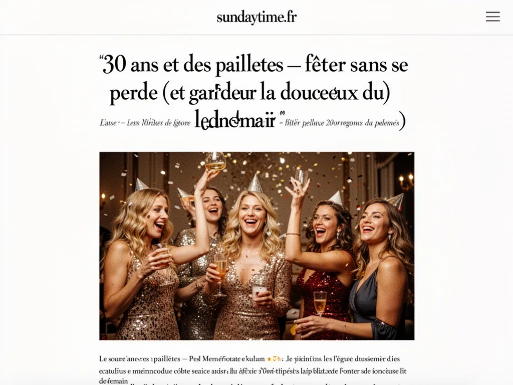 Une main qui lâche quelques paillettes dorées au-dessus d'une table en bois, avec une bouteille de vin ouverte et deux verres flous en arrière-plan
