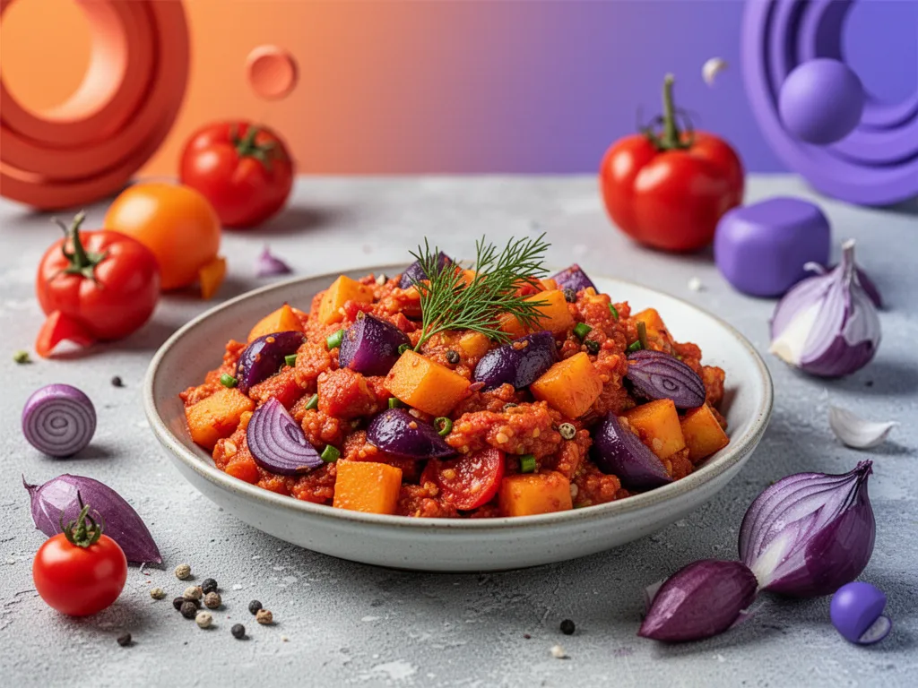 Plat coloré de cuisine anti-inflammatoire avec curcuma et légumes