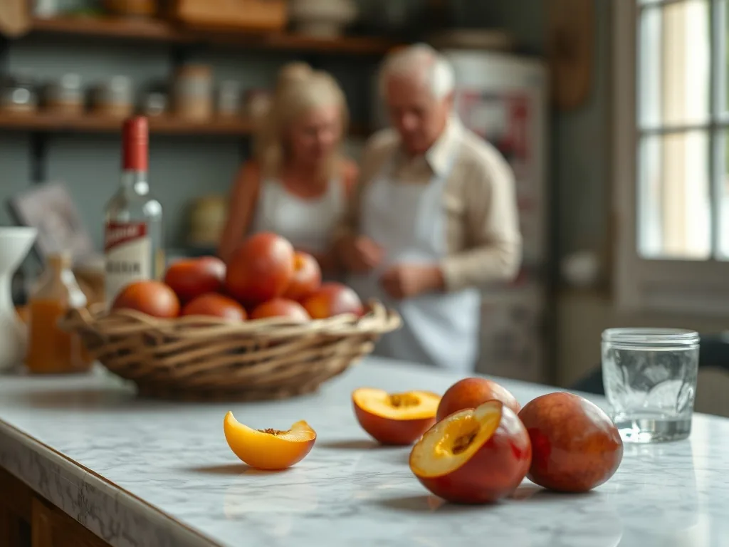 Flognarde aux pommes et au rhum tiède dans son moule en métal, saupoudrée de sucre glace, une cuillère prête à servir